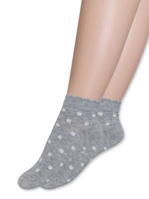 Носки Девочкам Para socks Серый меланж Горошек (фото 1)