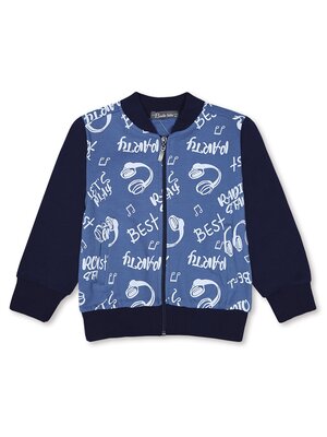 Бомбер Мальчикам Bonito Серо-синий Наушники (фото 1)