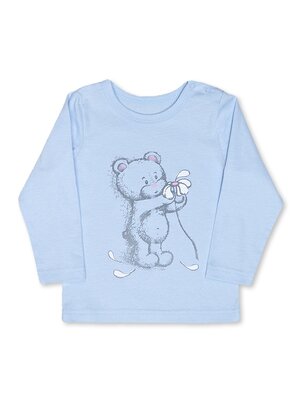 Кофточка Новорождённым Лунёва Синий светлый Мишка (фото 1)