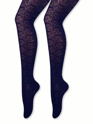 Колготки Девочкам Para socks Чернильный Цветы (фото 1)