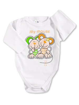 Боди Новорождённым K&r baby Белый Мышки (фото 1)