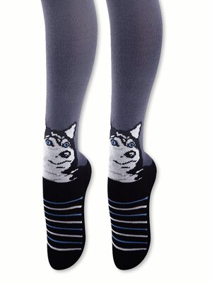 Колготки Мальчикам Para socks Серый тёмный Собачка (фото 1)