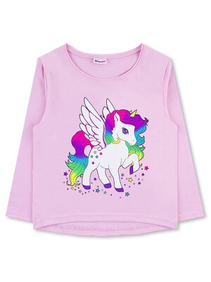 Лонгслив Девочкам Юлала Розовый Единорог (фото 1)