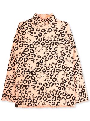 Водолазка Девочкам Юлала Персиковый светлый Котики (фото 1)