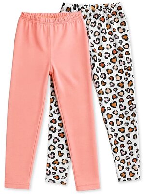 Набор лосин Девочкам Юлала Молочный; Персиковый Леопард (фото 1)