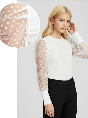 Блузка Девочкам Россия Белый Без рисунка (фото 1)