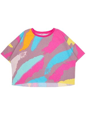 Футболка Девочкам Юлала Коричневый Краски (фото 1)