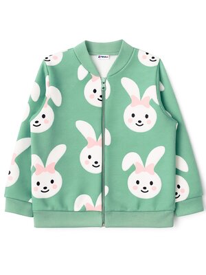 Толстовка Девочкам Юлала Зелёный Зайки (фото 1)