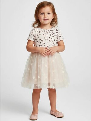Платье Девочкам Юлала Бежевый светлый Леопард (фото 1)