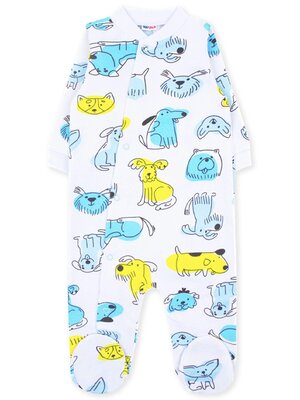 Комбинезон Новорождённым Юлала Белый Собачки (фото 1)