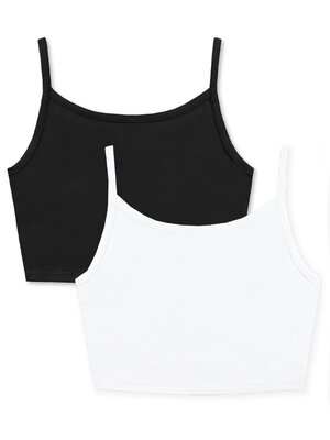 Комплект топов Девочкам Юлала Чёрный; Белый Без рисунка (фото 1)