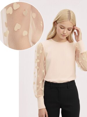 Блузка Девочкам Россия Персиковый Без рисунка (фото 1)