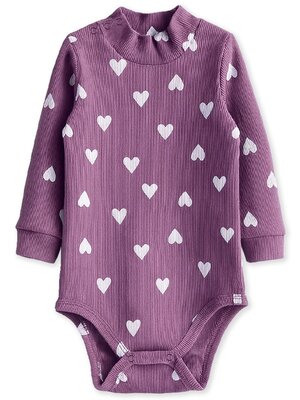 Боди Новорождённым Юлала Лиловый Сердечки (фото 1)