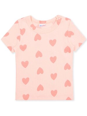 Футболка Новорождённым Юлала Персиковый Сердечки (фото 1)