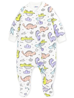 Комбинезон Новорождённым Юлала Молочный Динозаврики (фото 1)