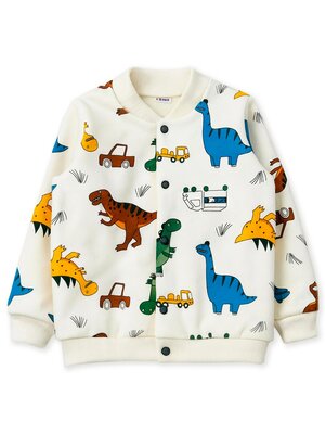 Бомбер Мальчикам Юлала Молочный Динозавры (фото 1)
