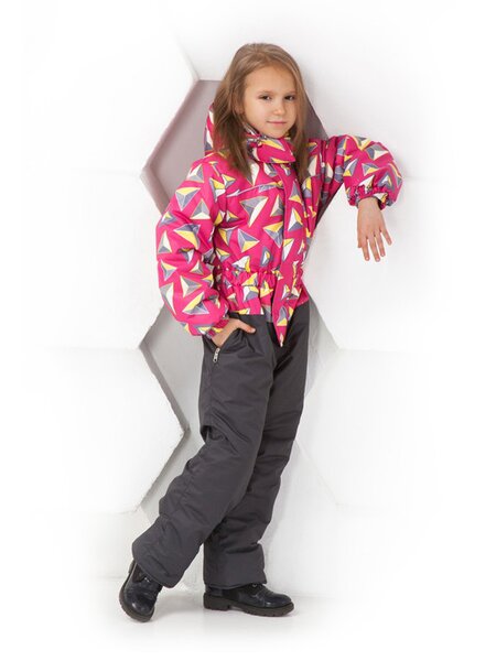 Комбинезон для девочки Девочкам Россия Малиновый Геометрия (фото 1)
