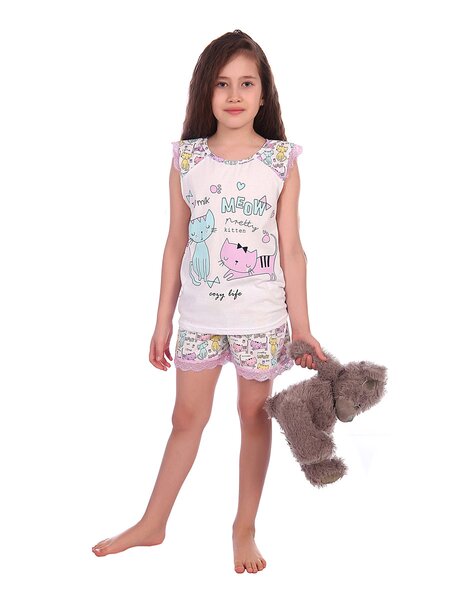 Пижама для девочки Девочкам Россия Белый Котята (фото 1)