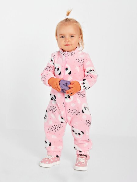 Комбинезон флисовый для девочки Девочкам Ивашка Розовый Панды (фото 1)