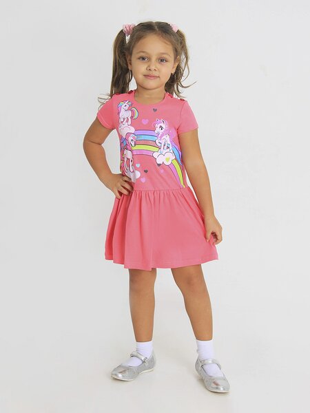 Платье для девочки Девочкам Ивашка Розовый яркий Единороги (фото 1)