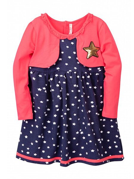 Платье для девочки Девочкам Bonito Коралловый; Чернильный Звёзды (фото 1)