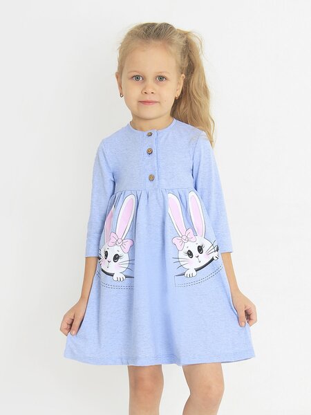 Платье для девочки Девочкам Ивашка Серо-голубой Зайки (фото 1)