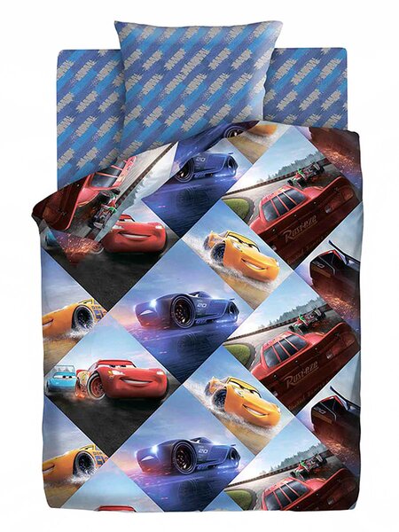 Комплект постельного белья Для дома Россия Синий тёмный Тачки (фото 1)