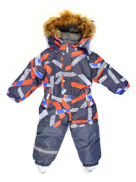 Комбинезон для мальчика Мальчикам Китай Серый тёмный; Оранжевый Штрихи (фото 1)