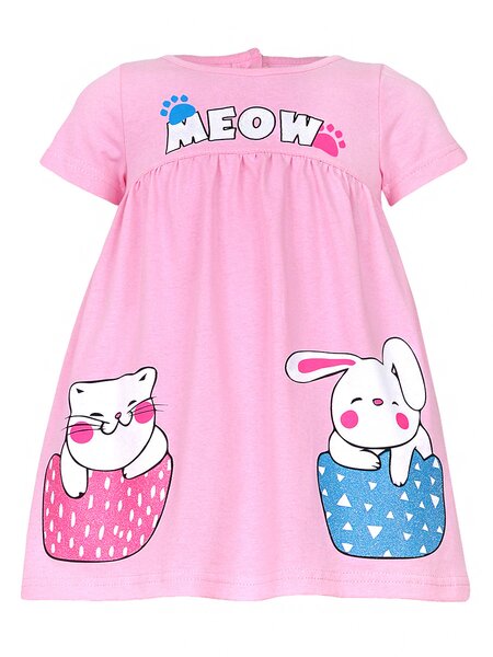 Платье для девочки Девочкам Лунёва Розовый Зверята (фото 1)