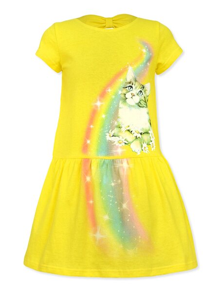 Платье для девочки Девочкам Лунёва Жёлтый Котик (фото 1)