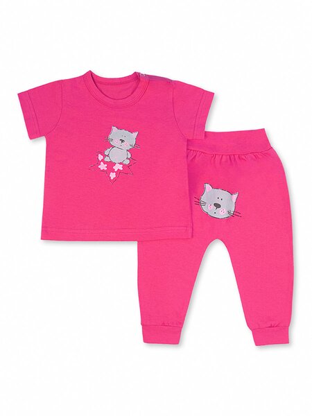 Комплект ясельный Новорождённым Jewel style Коралловый Котик (фото 1)