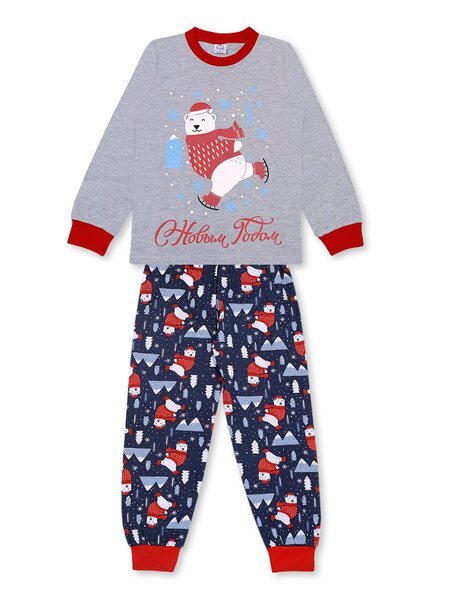 Пижама детская Мальчикам Bonito Серый меланж Мишка (фото 1)