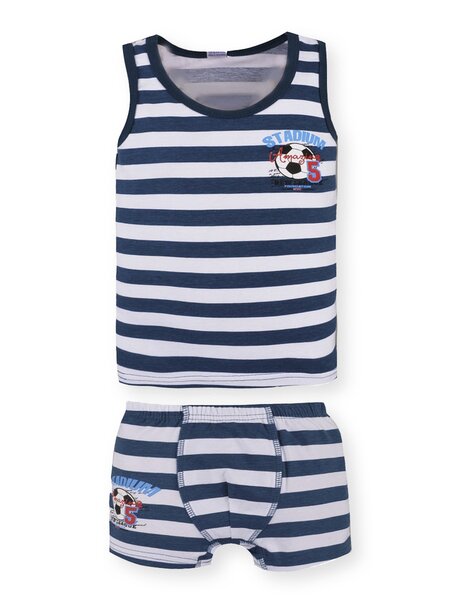 Комплект для мальчика Мальчикам Bonito Белый; Серо-синий Футбол (фото 1)