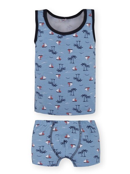 Комплект для мальчика Мальчикам Bonito Синий Корабли (фото 1)