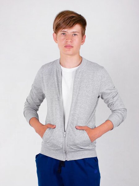 Толстовка для мальчика Мальчикам Jewel style Серый меланж Без рисунка (фото 1)