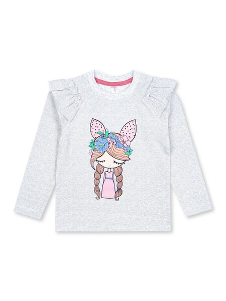 Лонгслив для девочки Девочкам Takro Серый меланж Девочка (фото 1)