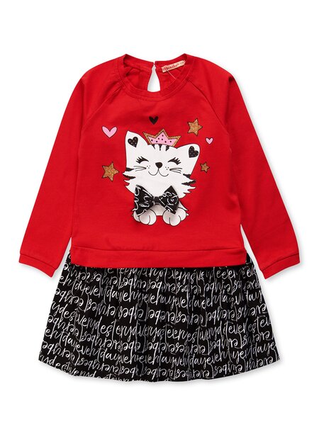Платье для девочки Девочкам Bonito Красный Кошка (фото 1)