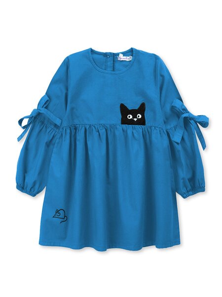 Платье для девочки Девочкам Bonito Синий Кошка (фото 1)