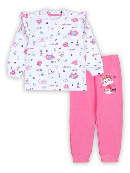 Комплект ясельный Новорождённым Takro Белый; Розовый Зверята (фото 1)