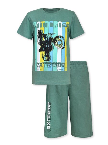 Костюм для мальчика Мальчикам Лунёва Хаки Мотоцикл (фото 1)