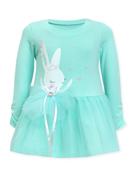 Платье для девочки Девочкам Лунёва Мятный Зайка (фото 1)