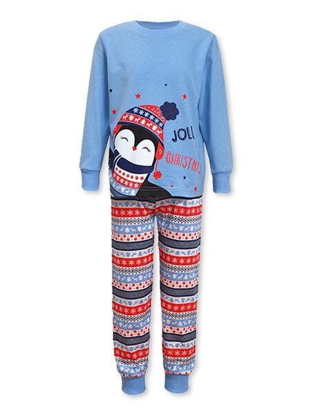 Пижама детская Мальчикам Лунёва Синий светлый Пингвин (фото 1)