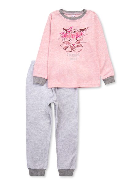 Пижама детская Девочкам Bonito Розовый светлый Котик (фото 1)