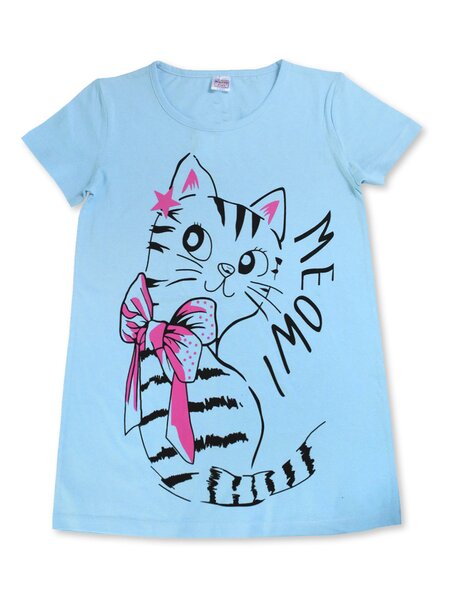 Сорочка для девочки Девочкам Bonito Голубой Кошка (фото 1)