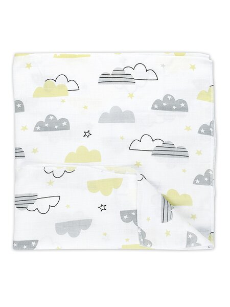 Пелёнка Новорождённым Россия Белый; Жёлтый; Серый Облака (фото 1)