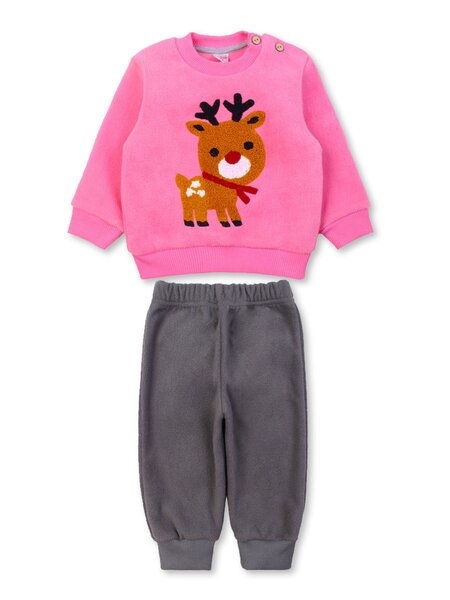 Комплект ясельный Новорождённым Bonito Розовый; Серый Олень (фото 1)