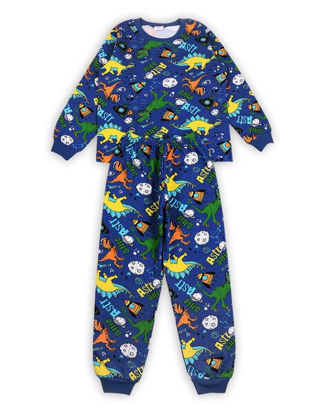 Пижама для мальчика Мальчикам Узбекистан Синий тёмный Динозавры (фото 1)