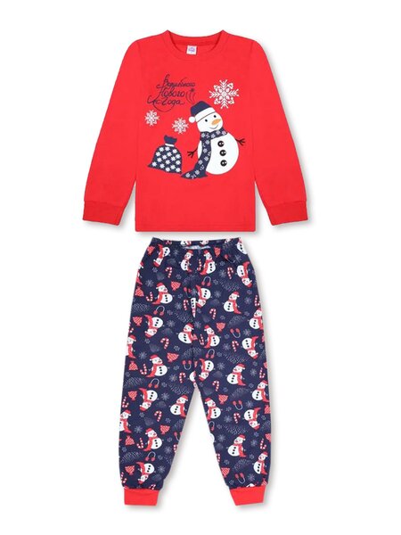 Пижама детская Мальчикам Bonito Красный; Чернильный Снеговик (фото 1)