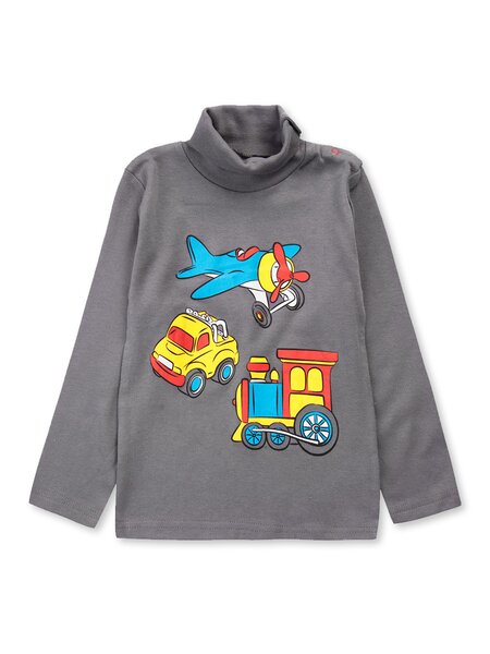 Водолазка для мальчика Мальчикам Bonito Серый тёмный Транспорт (фото 1)