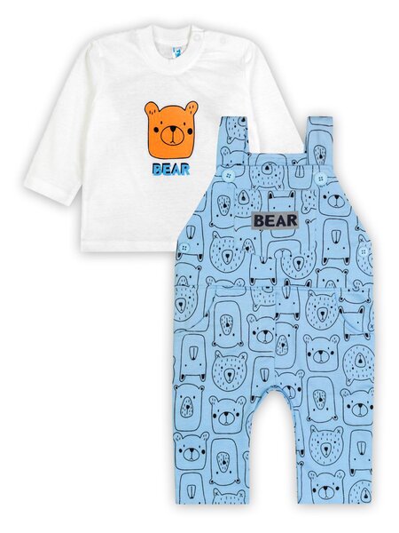 Комплект ясельный Новорождённым Takro Молочный; Голубой Мишки (фото 1)